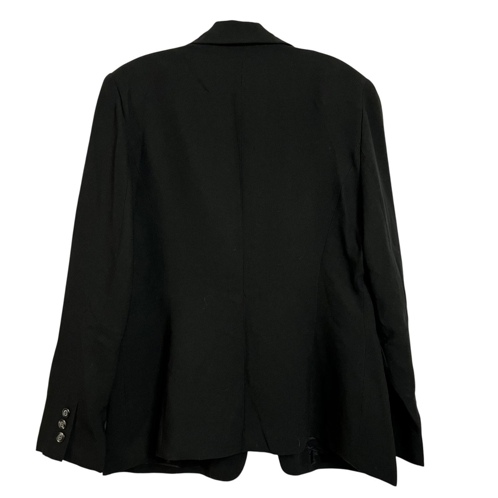 Rena Rowan Black‎ Stretch Blazer Jacket Womens Size 12 Two Button Classic - Picture 5 of 7